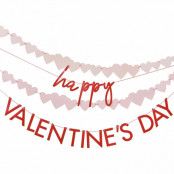 Girlang Happy Valentines Day med Hjärtan