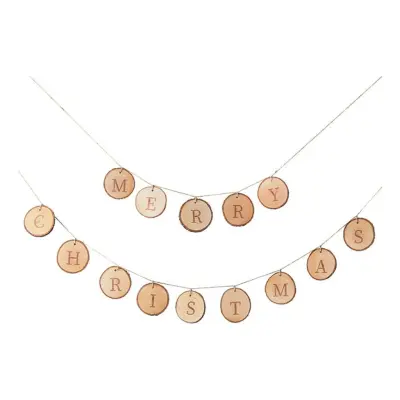 Girlang i Trä Merry Christmas