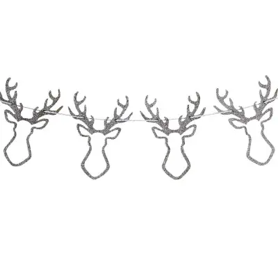 Girlang i Trä Silver Glitter