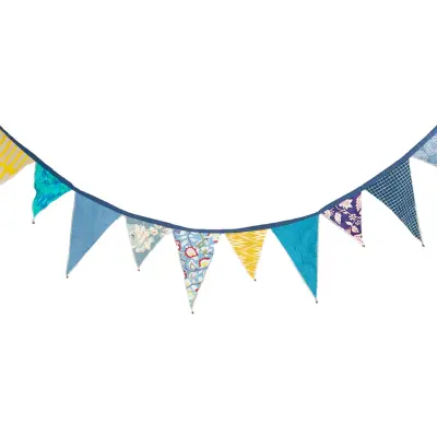 Girlang i Tyg Blå Mosaik