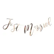 Girlang Just Married Guld Metallic