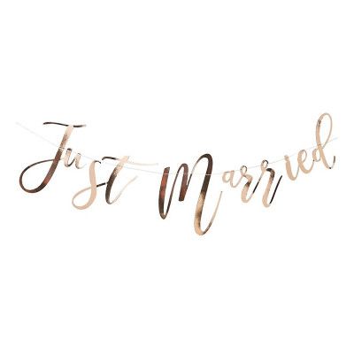 Girlang Just Married Guld Metallic