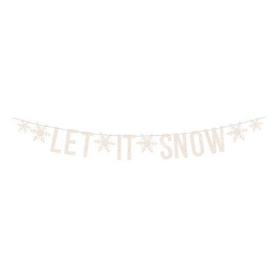 Girlang Let It Snow Holografisk Vit