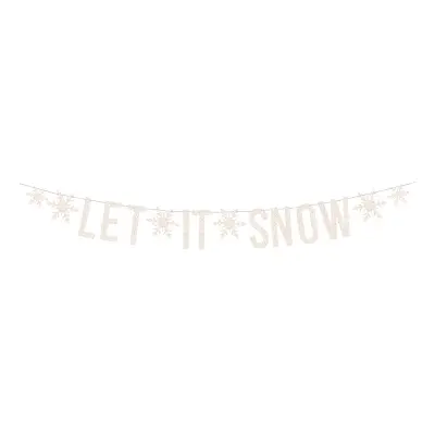 Girlang Let It Snow Holografisk Vit