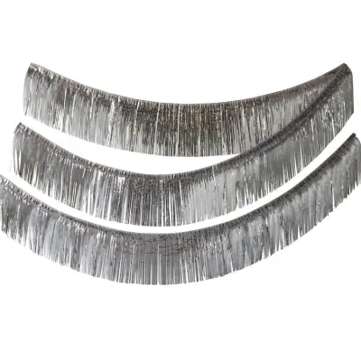 Girlang Med Långa Fransar Silver 6 m