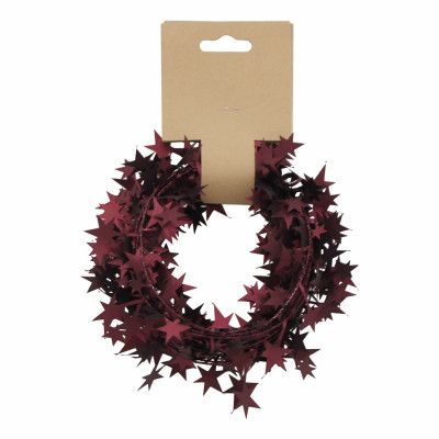 Girlang med Stjärnor Mörkröd Matt