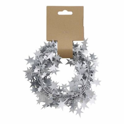 Girlang med Stjärnor Silver Matt