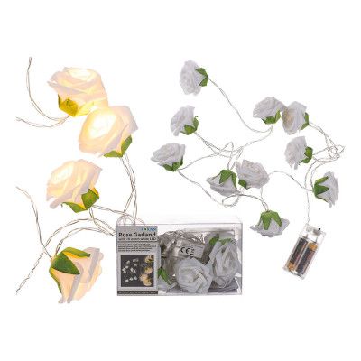 Girlang med Vita Rosor