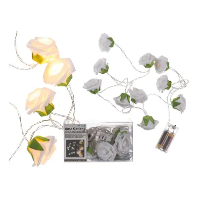 Girlang med Vita Rosor