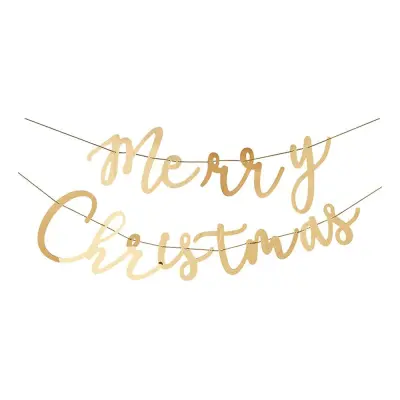 Girlang Merry Christmas Guld