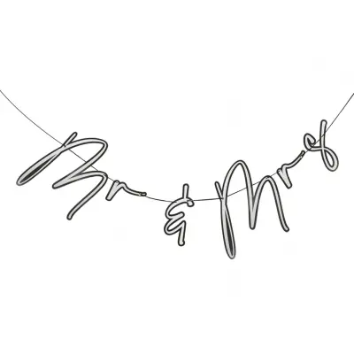 Girlang Mr & Mrs Svart/Vit