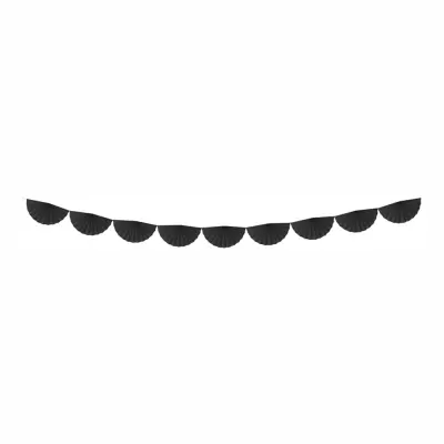 Pappersgirlang Rosetter Svart - 300 cm