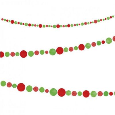 Girlang röda och gröna cirklar 274 cm