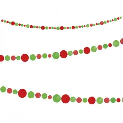 Girlang röda och gröna cirklar 274 cm