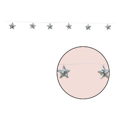 Girlang Stjärnor Silver - 120 cm