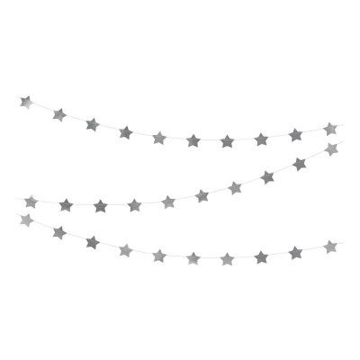 Girlang Stjärnor Silver Metallic