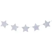 Girlang Stora Glitterstjärnor Silver