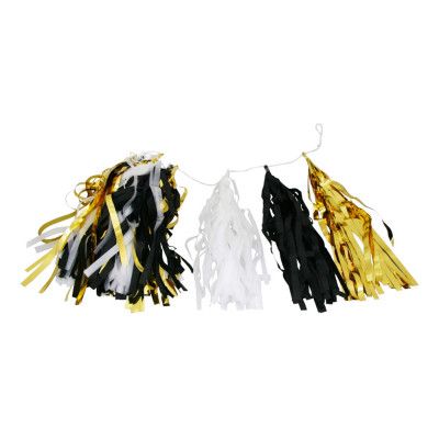 Girlang Tofsar Svart/Vit/Guldmetallic