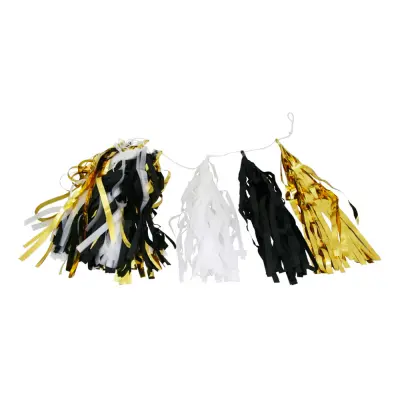 Girlang Tofsar Svart/Vit/Guldmetallic