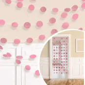 Girlanger Cirklar Ljusrosa Glitter - 6-pack