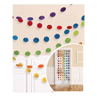 Girlanger Cirklar Regnbåge Glitter - 6-pack