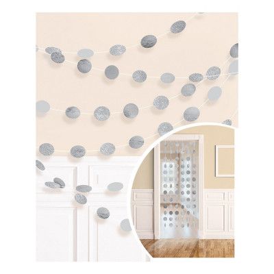 Girlanger Cirklar Silver Glitter - 6-pack