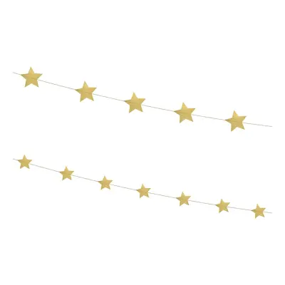 Girlanger Stjärnor Guld - 2-pack