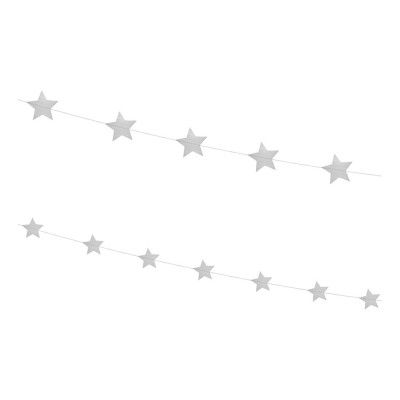 Girlanger Stjärnor Silver - 2-pack