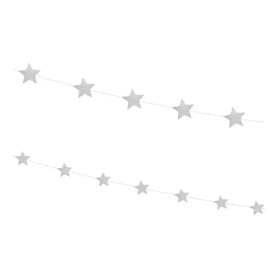Girlanger Stjärnor Silver - 2-pack