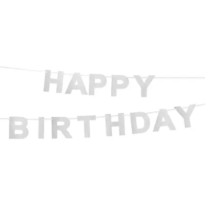 Glittergirlang Happy Birthday Silver