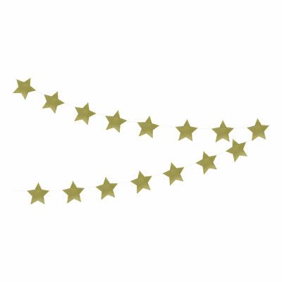 Glittergirlang med Guldstjärnor