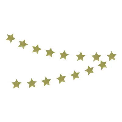 Glittergirlang med Guldstjärnor