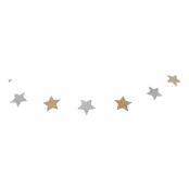 Glittergirlang Stjärnor Guld/Silver