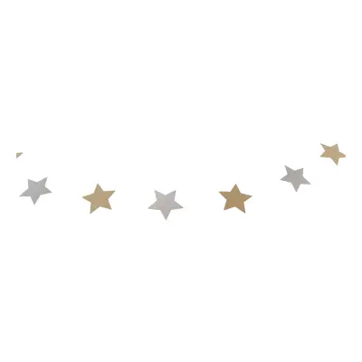 Glittergirlang Stjärnor Guld/Silver