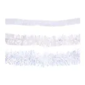 Glittergirlang Vit - 12 x 200 cm