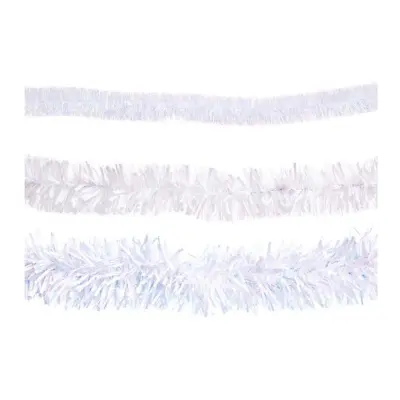 Glittergirlang Vit - 12 x 200 cm