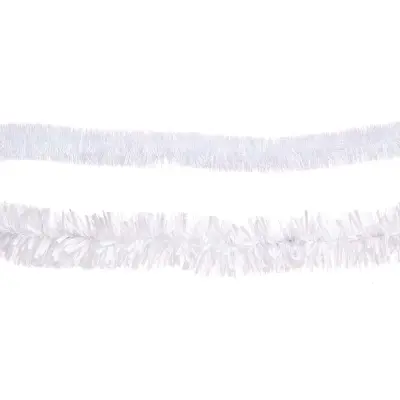 Glittergirlang Vit - 7,5 cm x 200 cm