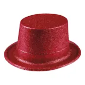 Glitterhatt Röd - One size
