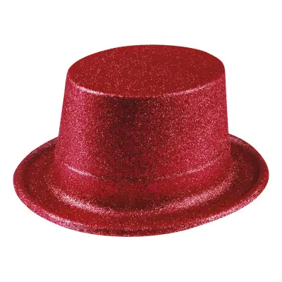 Glitterhatt Röd - One size