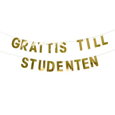 Grattis Till Studenten Girlang Guld