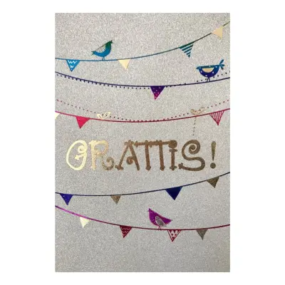 Gratulationskort Grattis med Vimplar