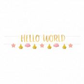 Guld/Rosa Girlang Hello World