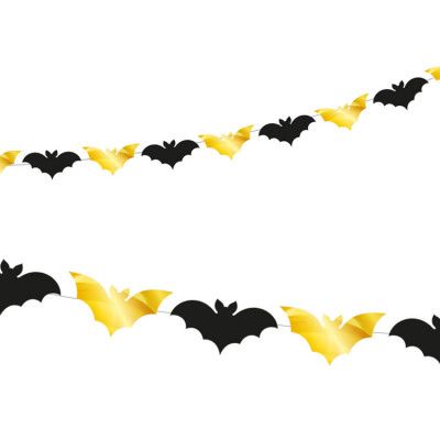 Halloween Girlang Fladdermöss Guld&Svart 2,5m