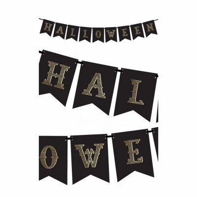 Halloweengirlang Svart/Guld - 175 cm