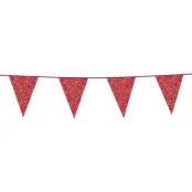 Vimpelgirlang Glitter Röd