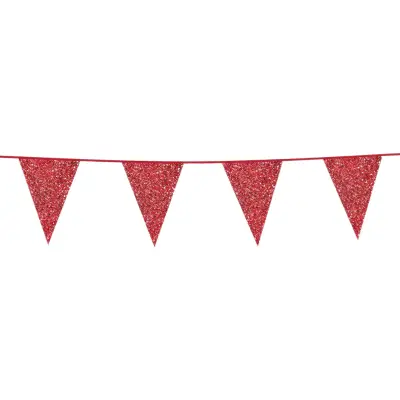 Vimpelgirlang Glitter Röd