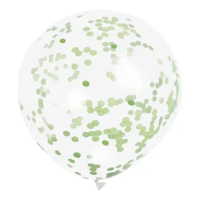 Konfettiballonger Limegrön - 6-pack
