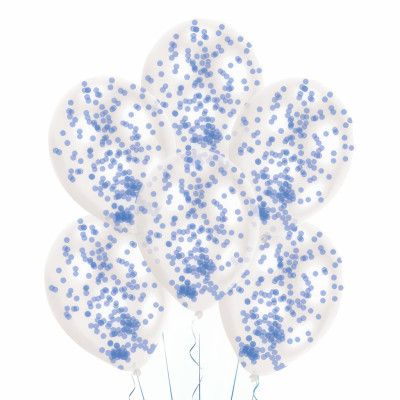 Konfettiballonger Ljusblå - 6-pack