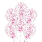 Konfettiballonger Ljusrosa - 6-pack