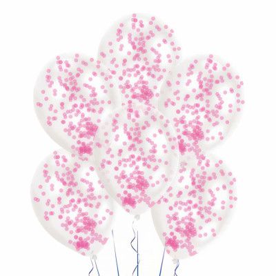 Konfettiballonger Ljusrosa - 6-pack